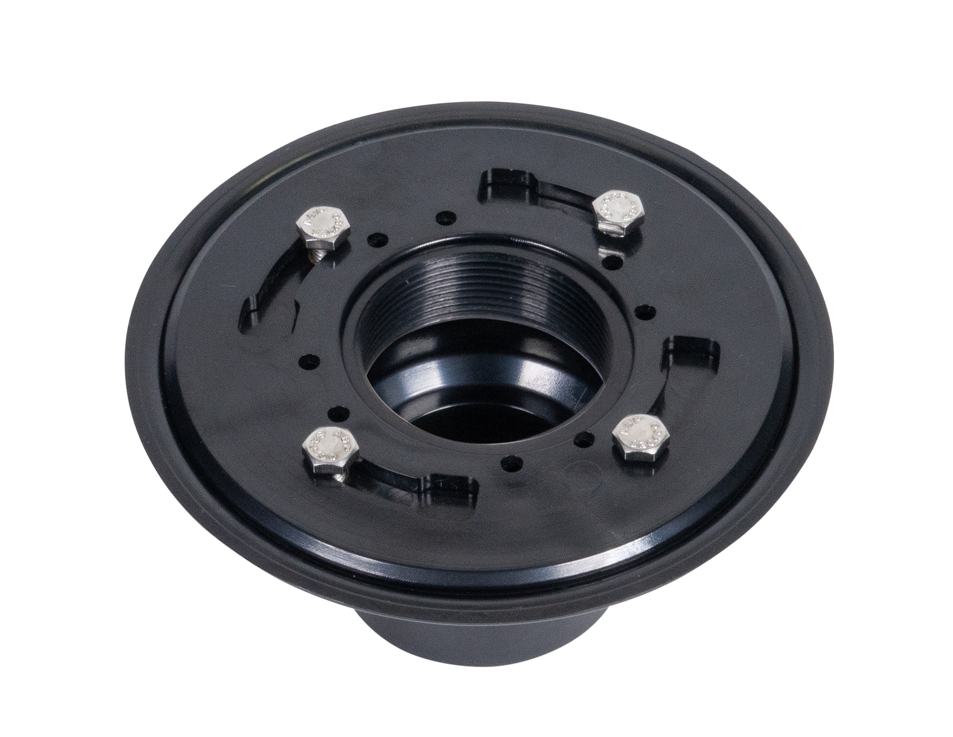 assembled threaded flange and drain base